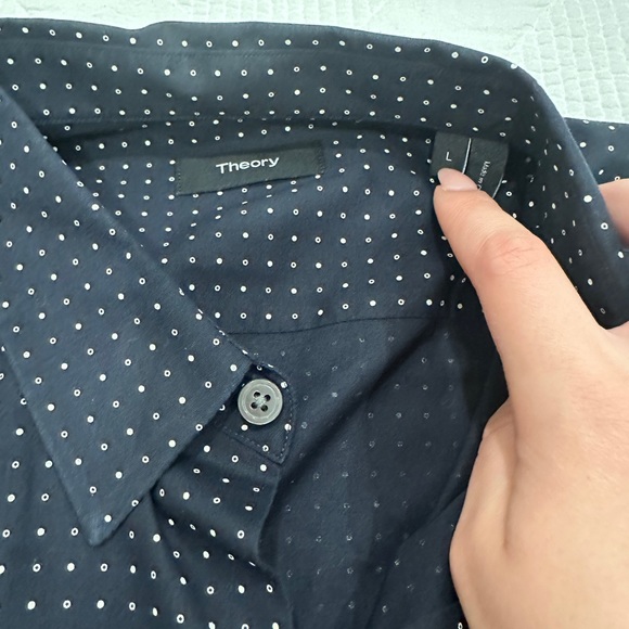 Theory blue long sleeve button up - Picture 4 of 5